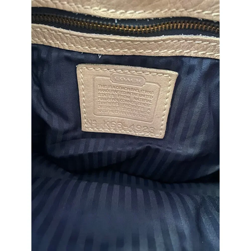 Vintage Coach Leather Sonoma Pull Through Handles Bucket Bag Crossbody GUC Tan - Picture 10 of 10